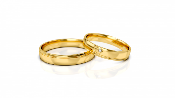 Obrączki złote S326 półokrągłe - obrazek 2