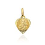 Medalik złoty z Matką Boską Częstochowską
