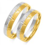 Obrączki złote ZS-B-211 półokrągłe EKG serca