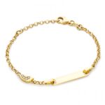 Bransoletka złota stópka z cyrkoniami