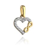 Zawieszka złota serduszko z nieskończonością