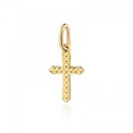 Zawieszka krzyżyk złoty zdobiony mały