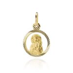 Medalik złoty z Matką Boską Częstochowską