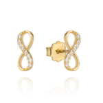 Kolczyki złote infinity z cyrkoniami