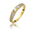 HIT Pierścionek złoty z diamentami BD-W411