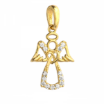 Zawieszka złota aniołek z cyrkoniami