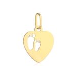Zawieszka złota serduszko stópki