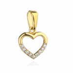 Zawieszka złota serduszko z cyrkoniami