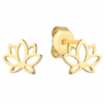 Kolczyki złote kwiat lotosu