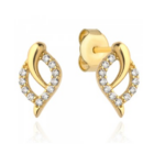 Kolczyki złote łezki z cyrkoniami