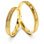 Obrączki złote S321 półokrągłe młotkowane