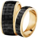 Obrączka carbon ze złotem GC11