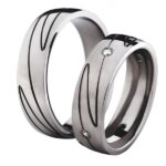 Obrączki tytanowe T143-6/P : T143-6/P/4x0,02ct/spread