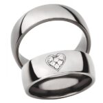 Obrączki tytanowe T300-7/P : T300-7/P/2x0,015ct;4x0,01ct j/heart