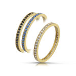 Pierścionek złoty ring z cyrkoniami - obrazek 3