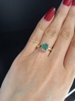 Pierścionek złoty ze szmaragdem i diamentami s2 - obrazek 2