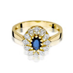 Pierścionek złoty z szafirem i diamentami BD-W354 - obrazek 2