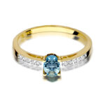 Pierścionek złoty z topazem  i diamentami BD-W67 - obrazek 2