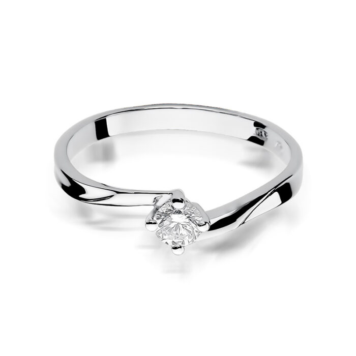 Pierścionek złoty z diamentem BD-W243B - obrazek 2