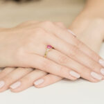 Pierścionek złoty z rubinem i diamentami BD-W308 - obrazek 4