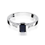 Pierścionek złoty z szafirem i diamentami BD-W78B - obrazek 2