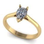 Pierścionek złoty łezka diament laboratoryjny