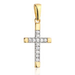 Zawieszka krzyżyk złoty z cyrkoniami