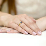 Pierścionek złoty z szafirem i diamentami BD-W119 - obrazek 4