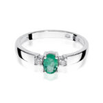 Pierścionek złoty ze szmaragdem i diamentami BD-W264B - obrazek 2