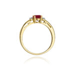 Pierścionek żółte złoto z rubinem i diamentami BD-W10 - obrazek 3