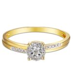 Pierścionek złoty z diamentami - obrazek 3