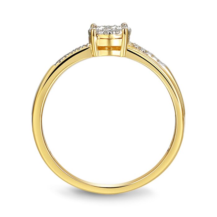 Pierścionek złoty z diamentami - obrazek 2