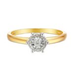 Pierścionek złoty z diamentami - obrazek 2