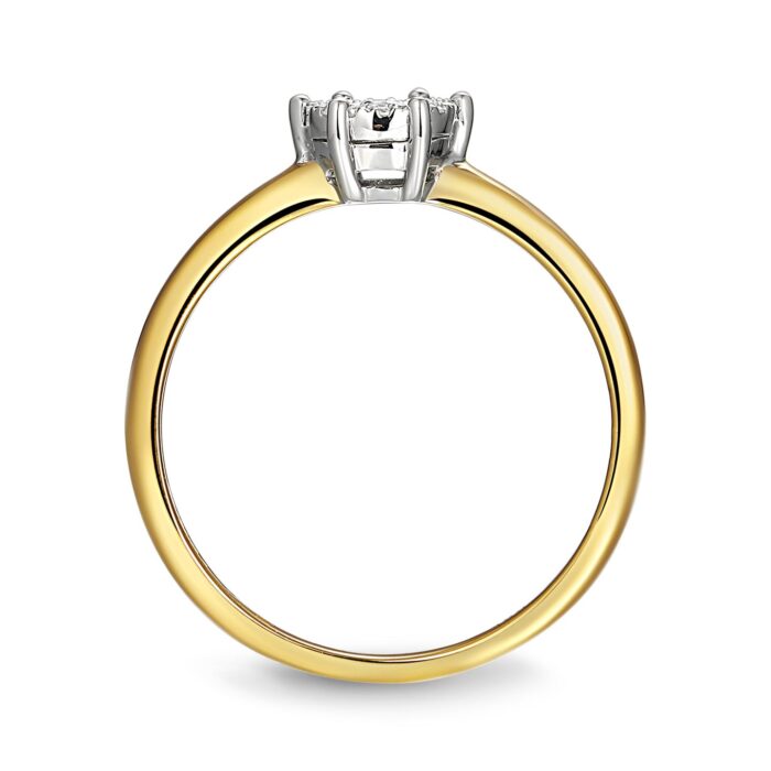 Pierścionek złoty z diamentami - obrazek 3