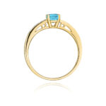 Pierścionek złoty z topazem i diamentami BD-W66 - obrazek 3