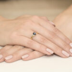 Pierścionek złoty z szafirem i diamentami BD-W19 - obrazek 4