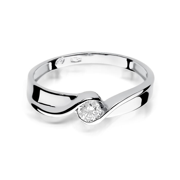 Pierścionek złoty z diamentem BD-W278B - obrazek 2