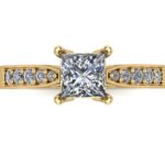 Pierścionek złoty princess z diamentami laboratoryjnymi