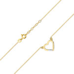 Naszyjnik złoty celebrytka serduszko z diamentami - obrazek 2