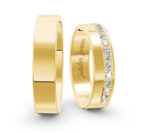 Obrączki złote płaskie z diamentami GLAM - obrazek 2