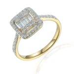 Pierścionek złoty z diamentami