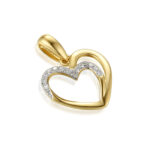 Zawieszka złota serce z diamentami