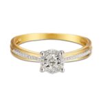 Pierścionek złoty z diamentami - obrazek 2