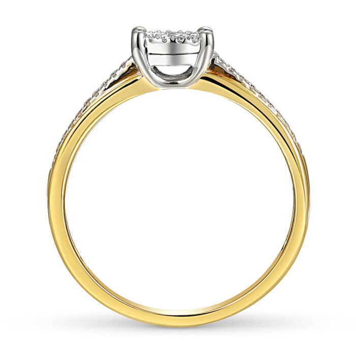 Pierścionek złoty z diamentami - obrazek 3