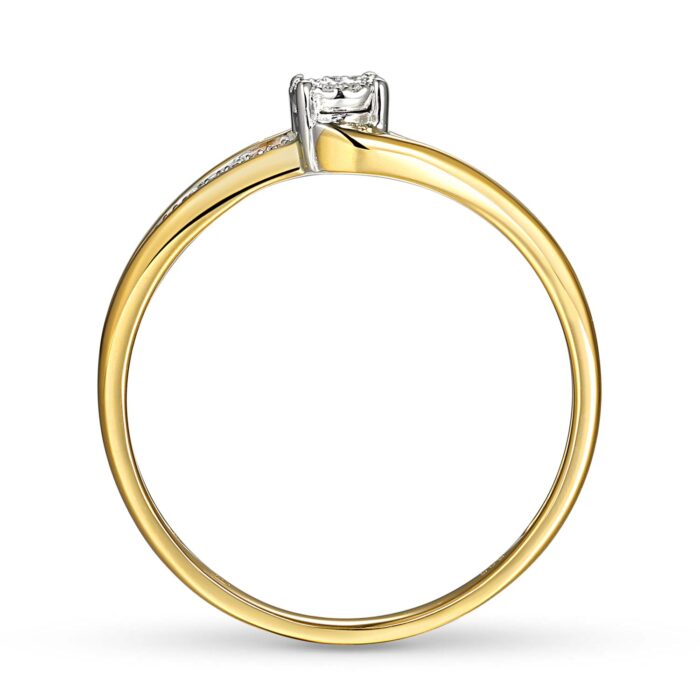 Pierścionek złoty z diamentem - obrazek 3