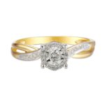 Pierścionek złoty z diamentami - obrazek 2