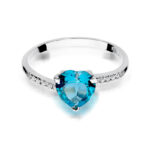 Pierścionek złoty z topazem i diamentami BD-W50B - obrazek 2