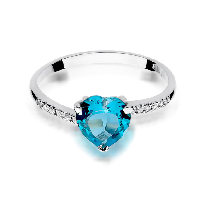 Pierścionek złoty z topazem i diamentami BD-W50B - obrazek 2