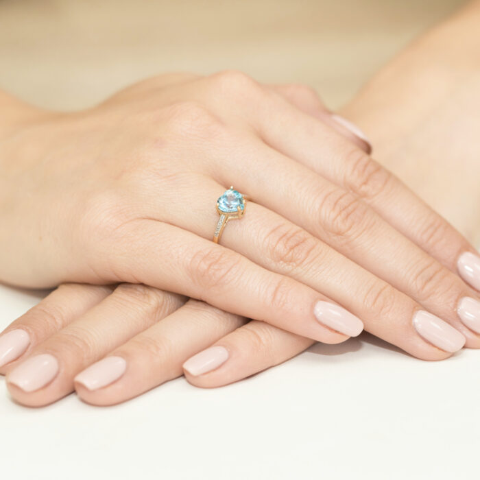 Pierścionek złoty z topazem i diamentami BD-W31/T - obrazek 4