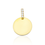 Zawieszka złota okrągła z cyrkoniami